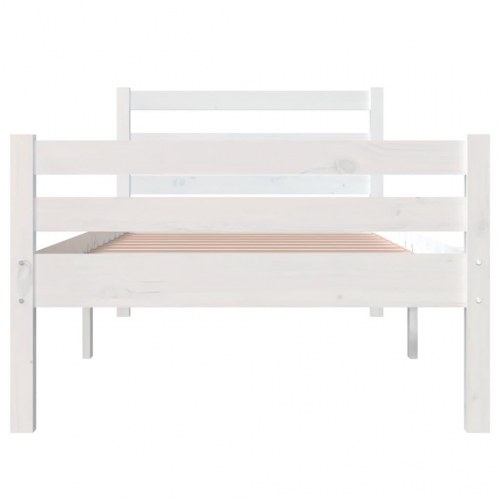 Sengeramme i massivt træ 100 x 200 cm - hvid