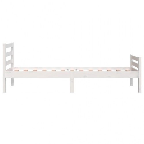 Sengeramme i massivt træ 100 x 200 cm - hvid
