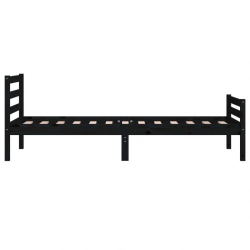 Sengeramme 100 x 200 cm i massivt fyrretræ - sort