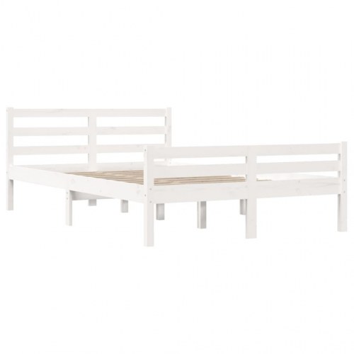 Sengeramme 160x200 cm massivt træ hvid