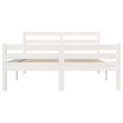 Sengeramme 160x200 cm massivt træ hvid