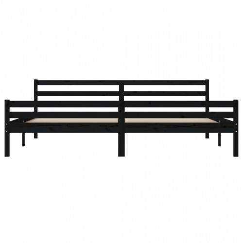Sengeramme 200 x 200 cm i massivt træ - sort