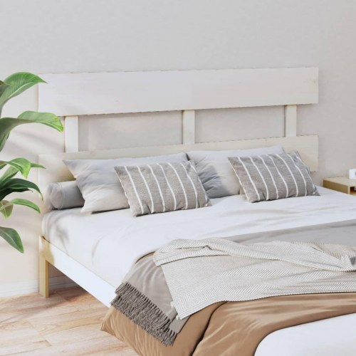Sengegavl 164 x 3 x 81 cm i massivt fyrretræ - hvid