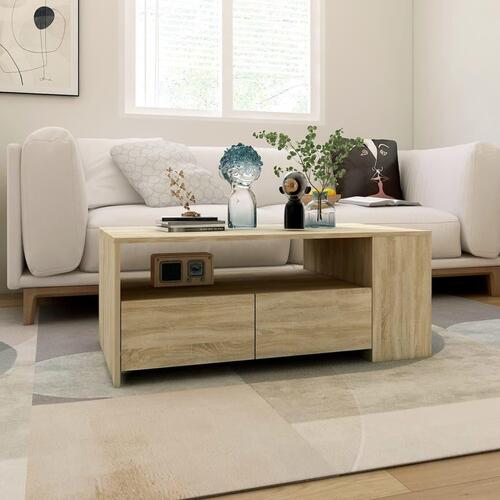 Sofabord 102x55x42 cm konstrueret træ sonoma-eg