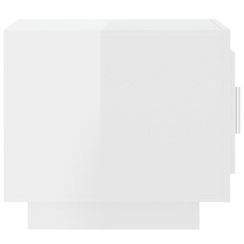 Sofabord 51x50x45 cm konstrueret træ hvid højglans