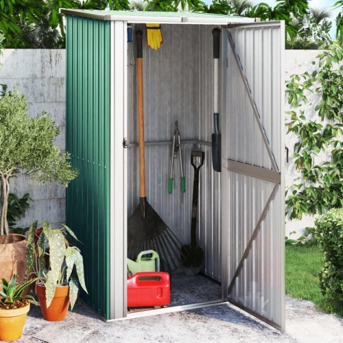 Haveskur grøn 118,5x97x209,5 cm galvaniseret stål