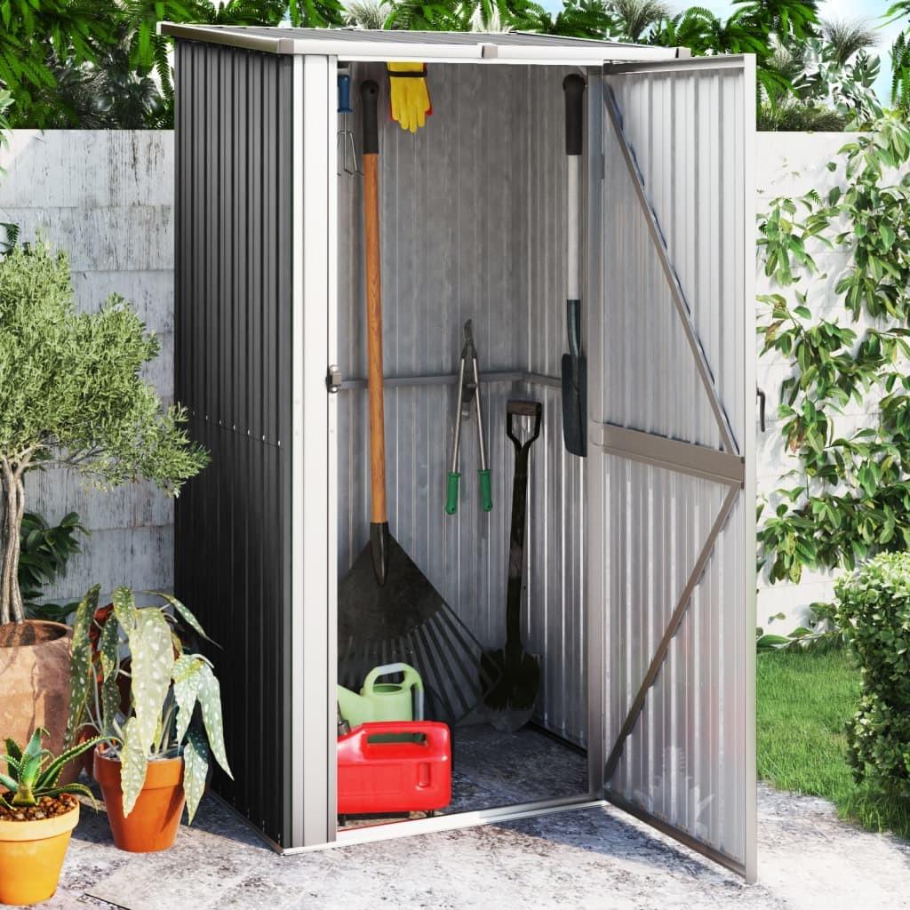 Haveskur 118 5x97x209 5 Cm Galvaniseret Stål Antracitgrå