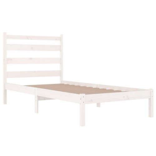 Sengeramme i massivt fyrretræ 100 x 200 cm - hvid