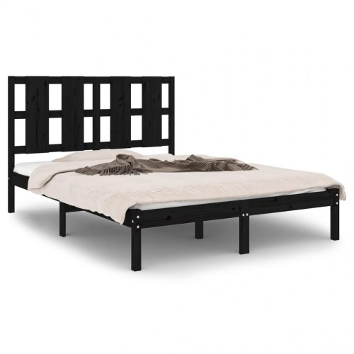 Sengeramme 120x190 cm Small Double massivt træ sort