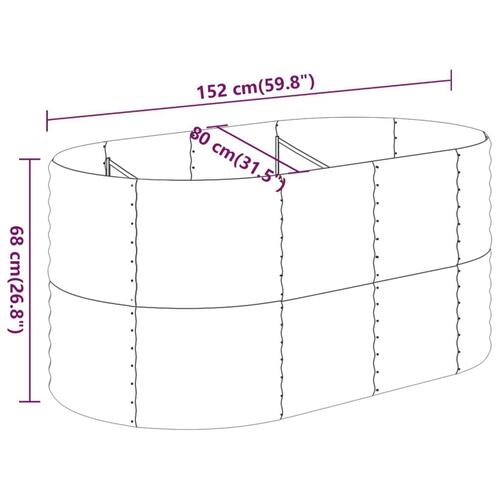 Plantekasse 152x80x68 cm pulverlakeret stål grøn