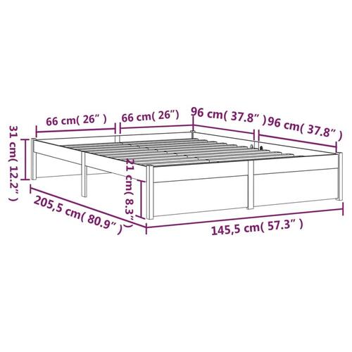 Sengeramme 140x200 cm massivt træ