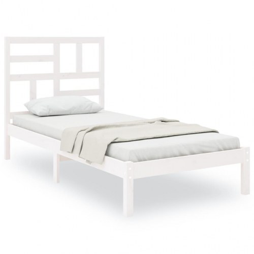 Sengeramme 90x200 cm i massivt fyrretræ - hvid