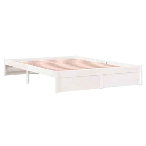 Sengeramme 140x200 cm massivt træ hvid