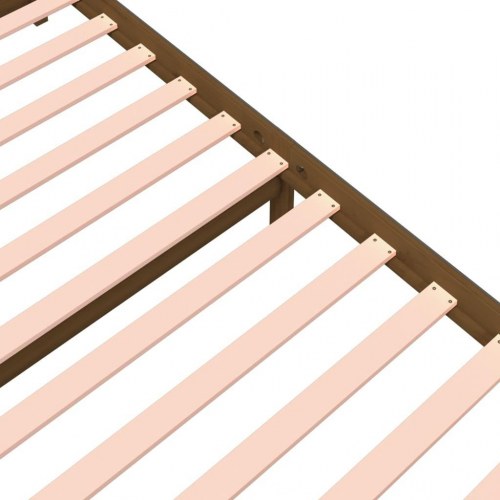 Sengeramme 140x200 cm massivt træ gyldenbrun