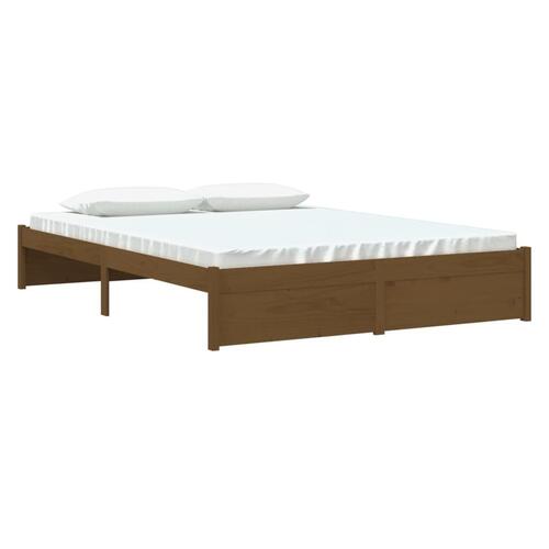 Sengeramme 150x200 cm King Size massivt træ gyldenbrun