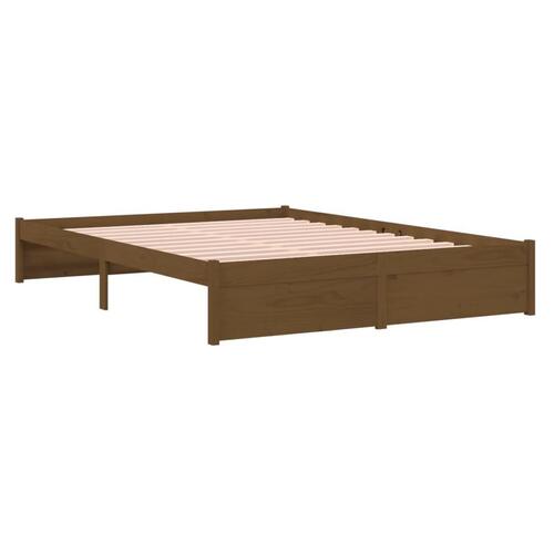 Sengeramme 150x200 cm King Size massivt træ gyldenbrun