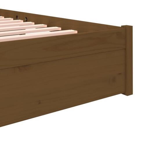 Sengeramme 150x200 cm King Size massivt træ gyldenbrun