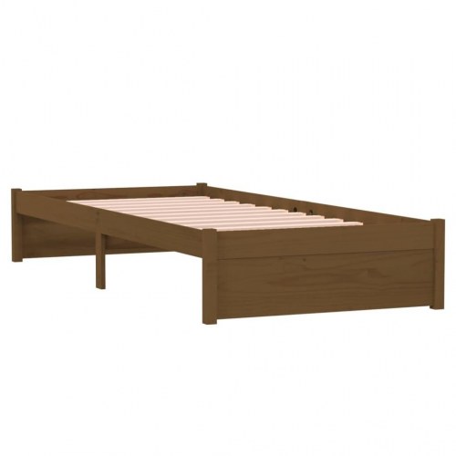 Sengeramme 75 x 190 cm Small Single i massivt træ - gyldenbrun