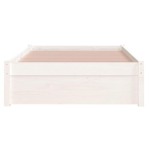 Sengeramme 90x190 cm Single massivt træ hvid
