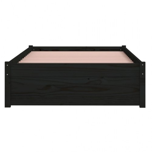 Sengeramme 90 x 190 cm i massivt fyrretræ - sort