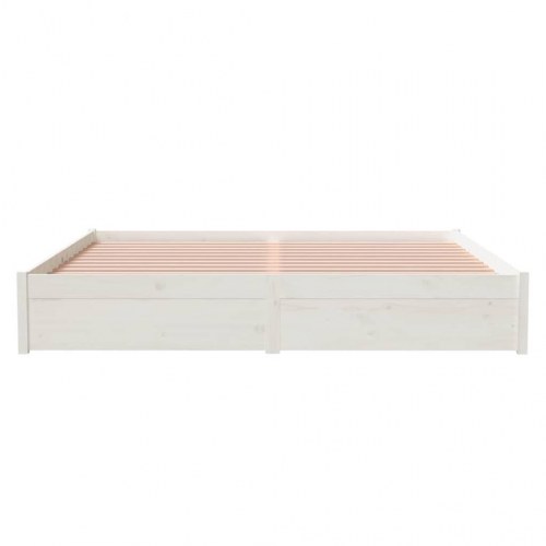 Sengestel 180x200 cm Super King massivt fyrretræ hvid