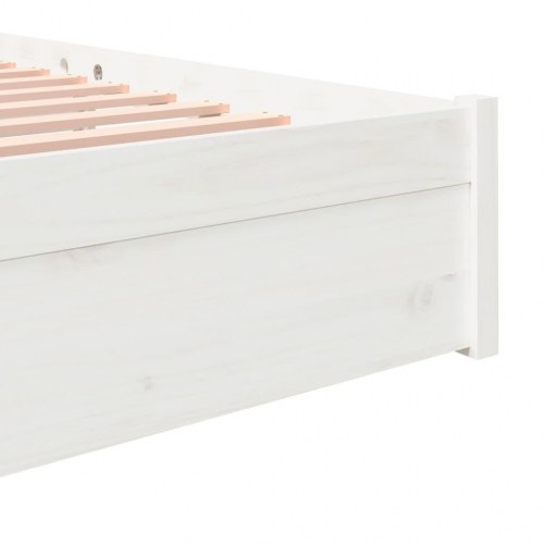 Sengestel 180x200 cm Super King massivt fyrretræ hvid