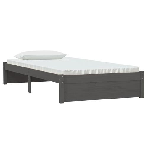 Sengeramme 100x200 cm massivt træ grå