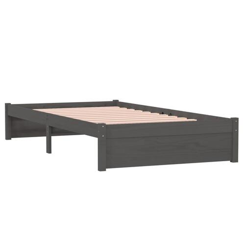 Sengeramme 100x200 cm massivt træ grå
