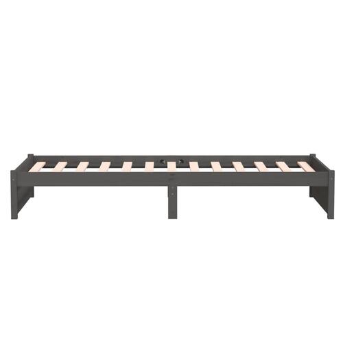Sengeramme 100x200 cm massivt træ grå