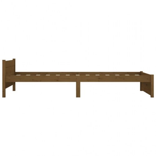 Sengeramme 90x190 cm Single massivt træ gyldenbrun