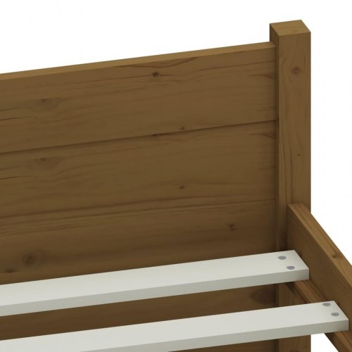 Sengeramme 90x190 cm Single massivt træ gyldenbrun