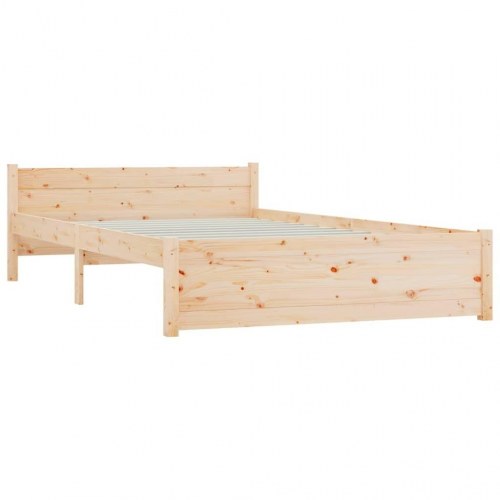 Sengeramme i massivt fyrretræ 120 x 200 cm - med sengegærde