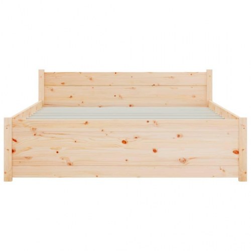 Sengeramme i massivt fyrretræ 120 x 200 cm - med sengegærde