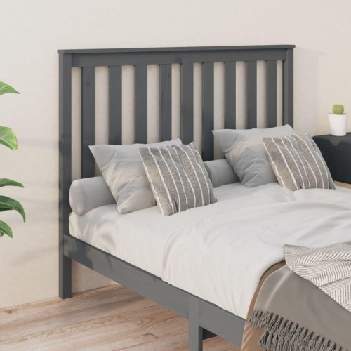 Sengegærde 126x6x101 cm massivt fyrretræ grå