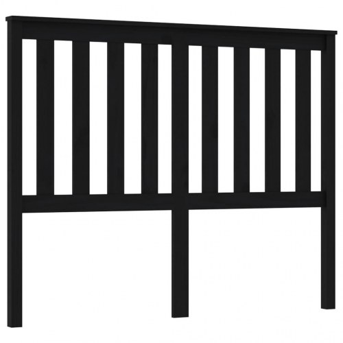 Sengegærde 141x6x101 cm massivt fyrretræ sort
