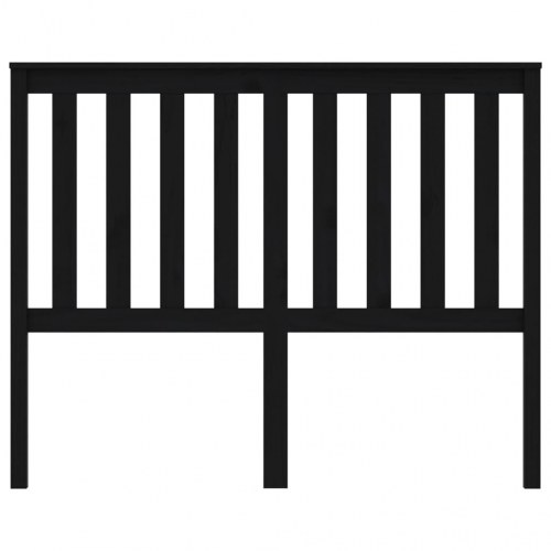Sengegærde 141x6x101 cm massivt fyrretræ sort