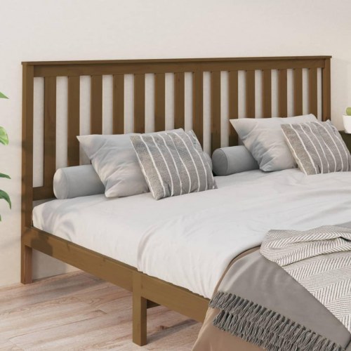 Sengegærde 206x6x101 cm massivt fyrretræ gyldenbrun