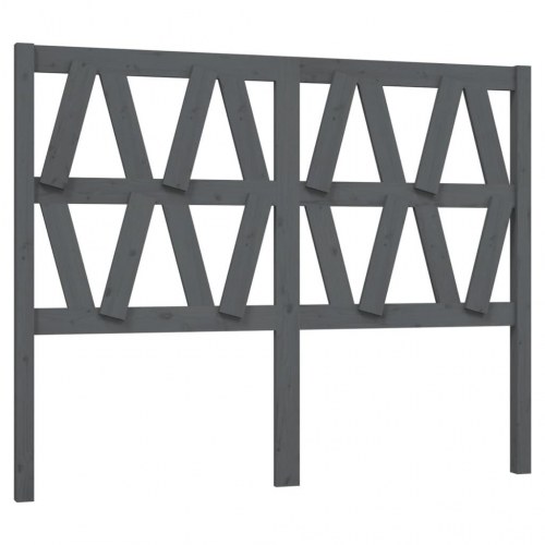 Sengegavl 126×4×100 cm i massivt fyrretræ - grå