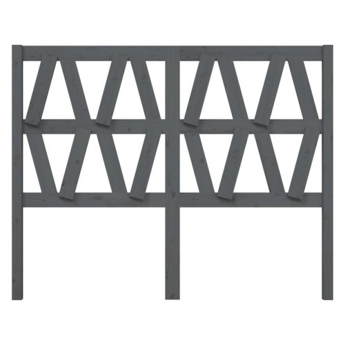 Sengegavl 146 × 4 × 100 cm i massivt fyrretræ - grå
