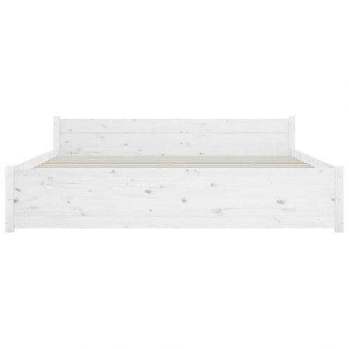 Sengeramme 140 x 190 cm i massivt fyrretræ - hvid