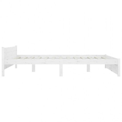 Sengeramme 140 x 190 cm i massivt fyrretræ - hvid