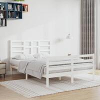 Sengeramme 140x200 cm massivt træ hvid