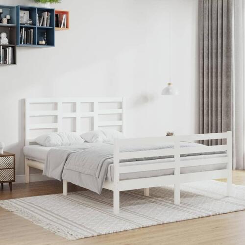Sengeramme 140x200 cm massivt træ hvid