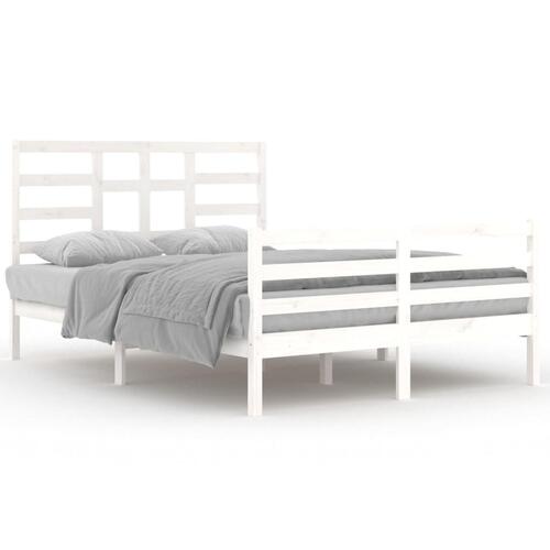 Sengeramme 140x200 cm massivt træ hvid