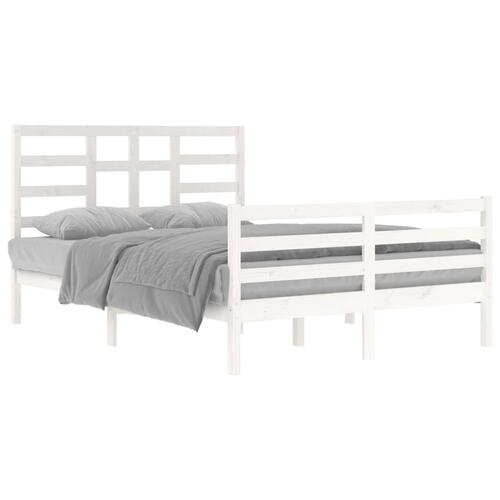 Sengeramme 140x200 cm massivt træ hvid