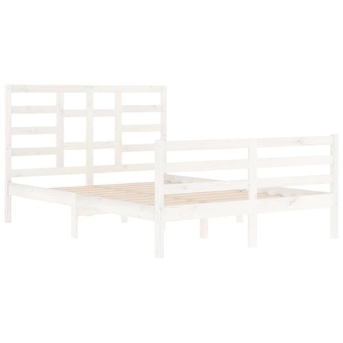 Sengeramme 140x200 cm massivt træ hvid