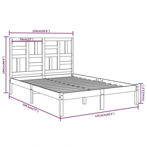 Sengeramme 120x190 cm Small Double massivt træ sort