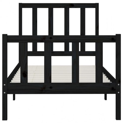 Sengeramme 100x200 cm massivt træ sort