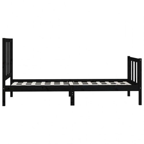 Sengeramme 100x200 cm massivt træ sort
