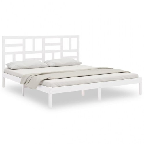 Sengestel 180x200 cm - Super King i massivt fyrretræ, hvid